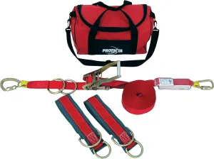 3M Protecta PRO-Line 1200101 3M Protecta 60' Horizontal Lifeline System with Two 6' Tie Off Adaptors and Carrying Bag, Color Red
