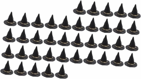 40pcs Miniature Witch Hats for Dollhouse Decor Halloween Party Favors Cute Craft Accessories Mini Dolls Hats for Creative Projects
