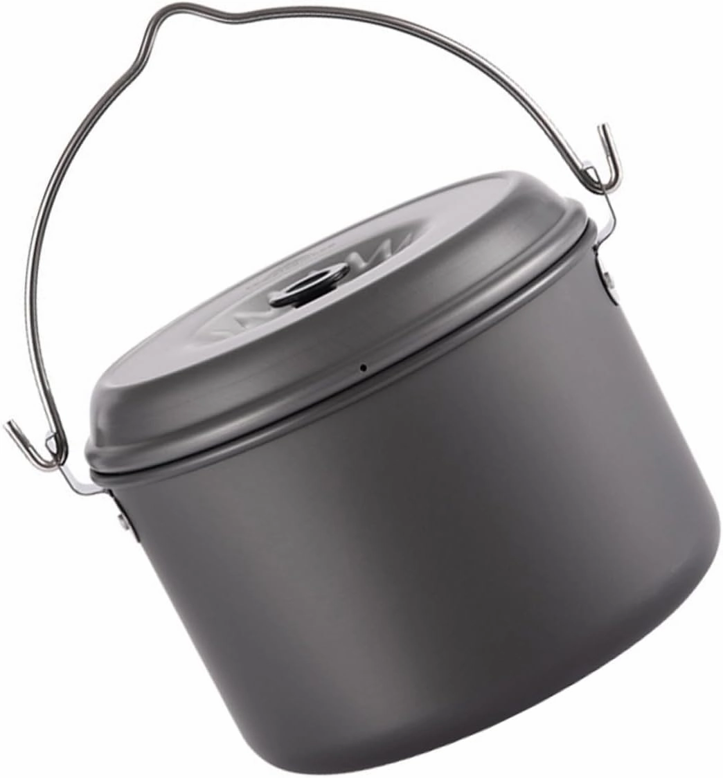 4l Large Capacity Camping Pot Portable Cookware for 4-6 People Camping Cooking Gear