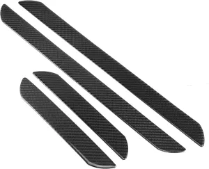 4pcs Car Door Edge Step Dust Shield Cover. Car SUV Universal Door Sill Protector Edge Trunk Bumper Anti Scratch Scuff Guard Sticker Carbon Fiber Pattern Black