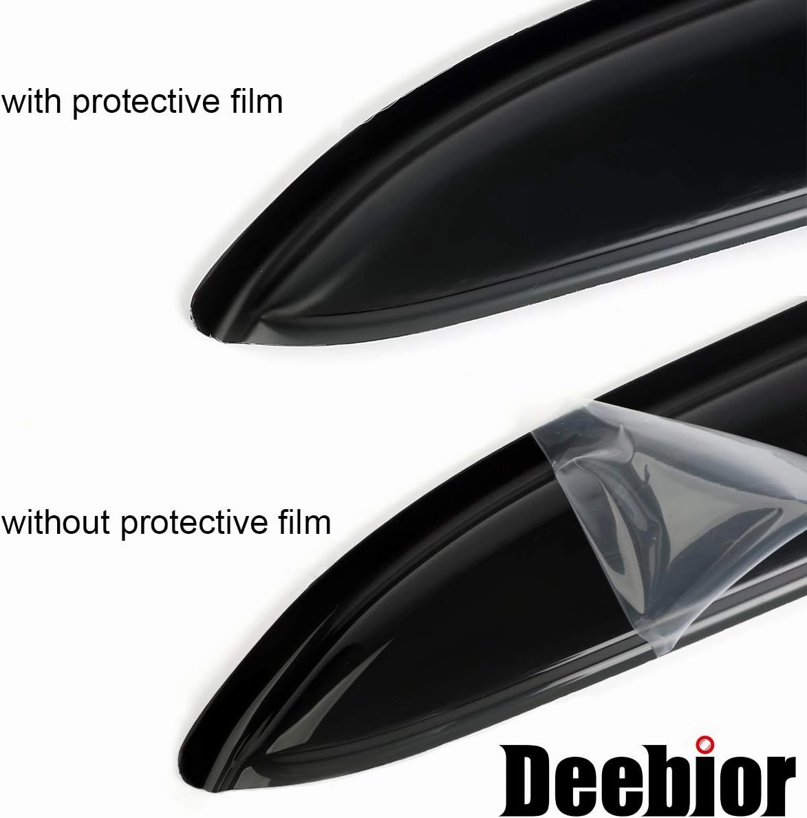 4pcs Original Shatterproof Outside Mount Style Sun Rain Guards Side Window Wind Deflectors Dark Smoke Nice Looking Vent Window Visors Compatible with 2006-2011 Civic 4-Door Sedan 94944