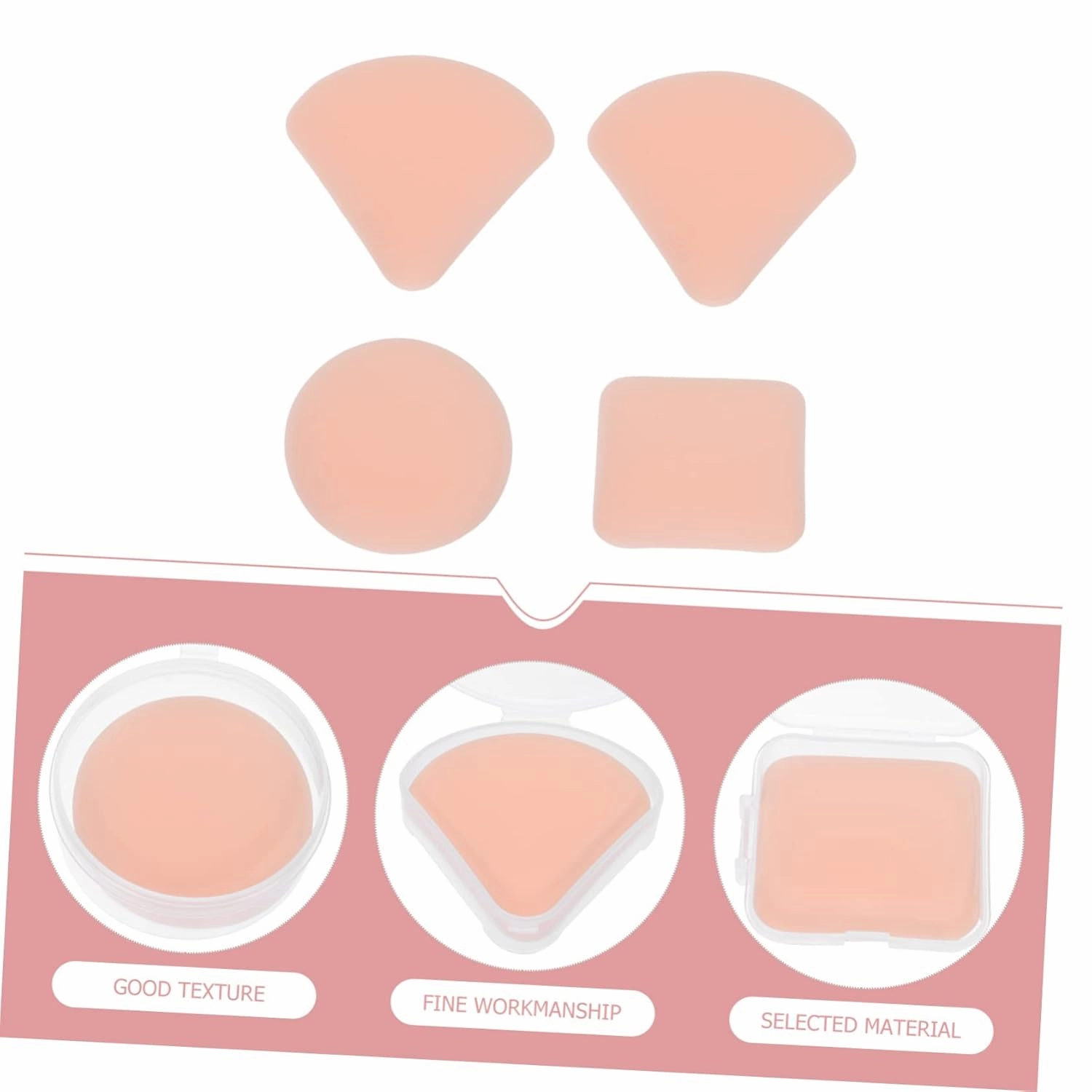 4sets Cotton Pads for Makeup Removal Face for Powder Makeup Gentle Material 4pcs*4
