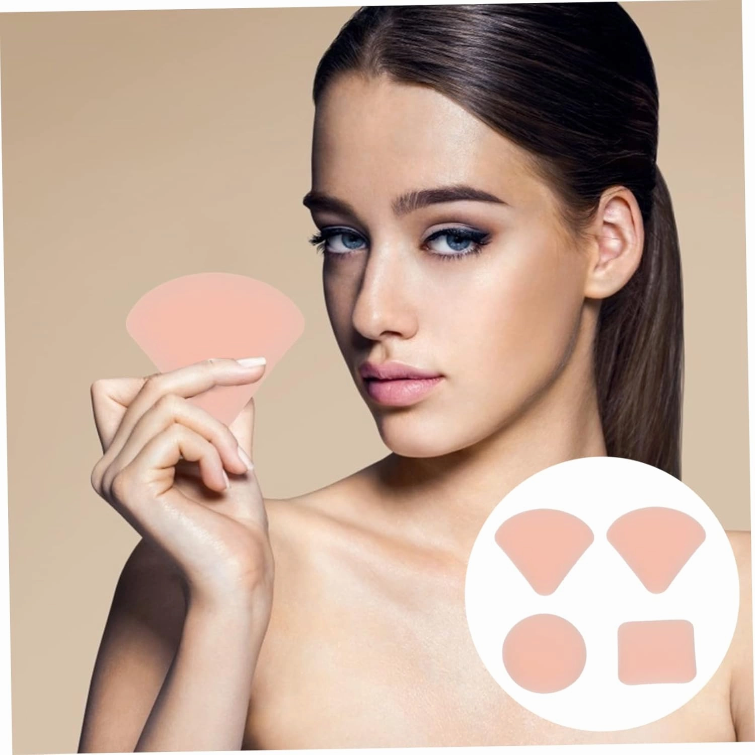 4sets Cotton Pads for Makeup Removal Face for Powder Makeup Gentle Material 4pcs*4