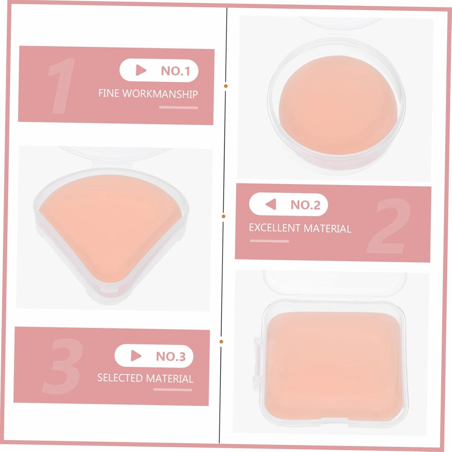 4sets Cotton Pads for Makeup Removal Face for Powder Makeup Gentle Material 4pcs*4