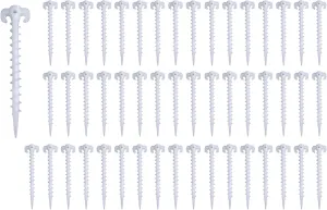 50 Packs 7-7/8" Fluorescence Glow-in-Dark Plastic Tent Stakes Awning Pegs Camping Caravan Full Set