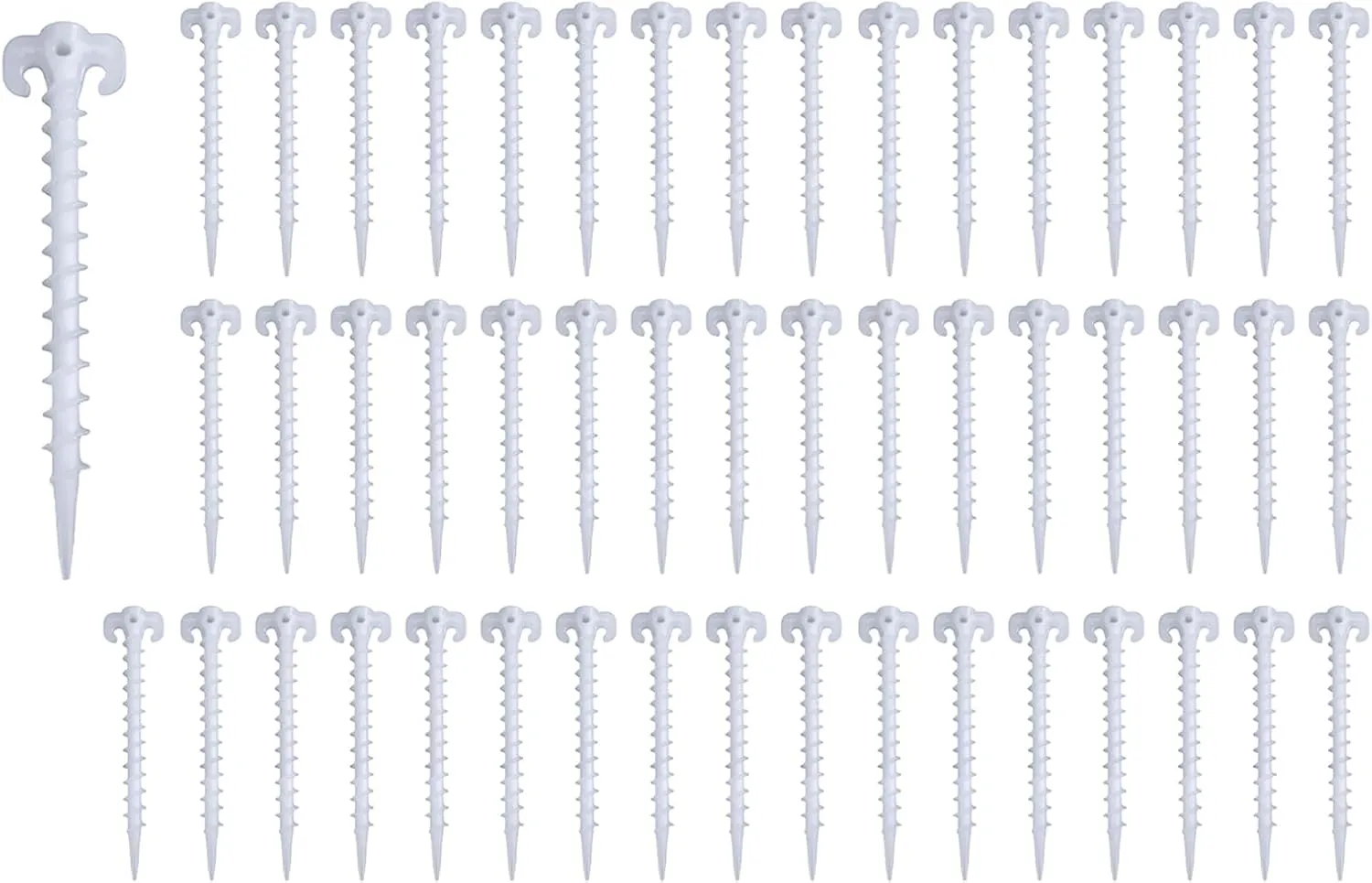 50 Packs 7-7/8" Fluorescence Glow-in-Dark Plastic Tent Stakes Awning Pegs Camping Caravan Full Set
