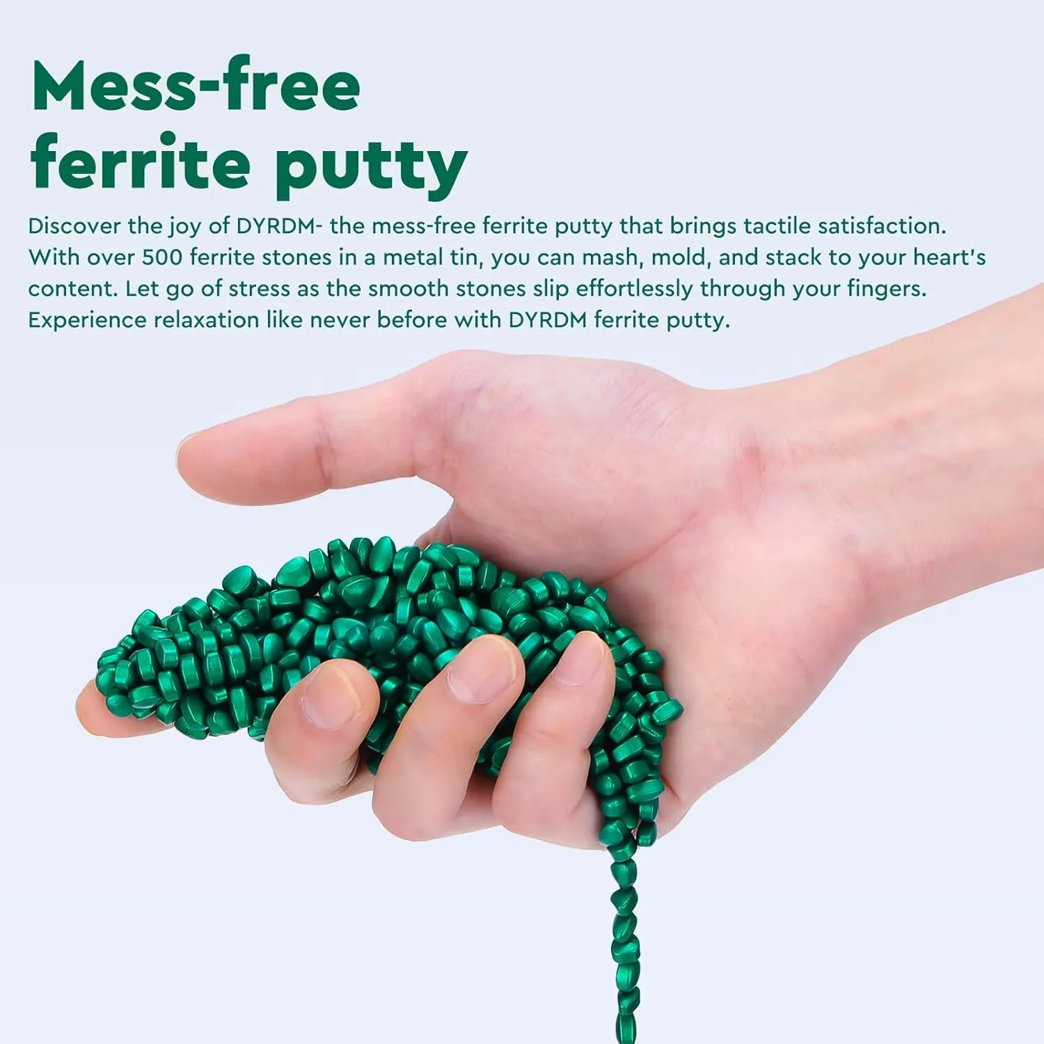 500  Original Ferrite Putty Green, Fidget Toy Ferrite Stones for Stress Relief, Sensory Toy for Adults & Teens 14 , Holiday Stocking Stuffer, Ferrite Rocks Fidget Present for Office