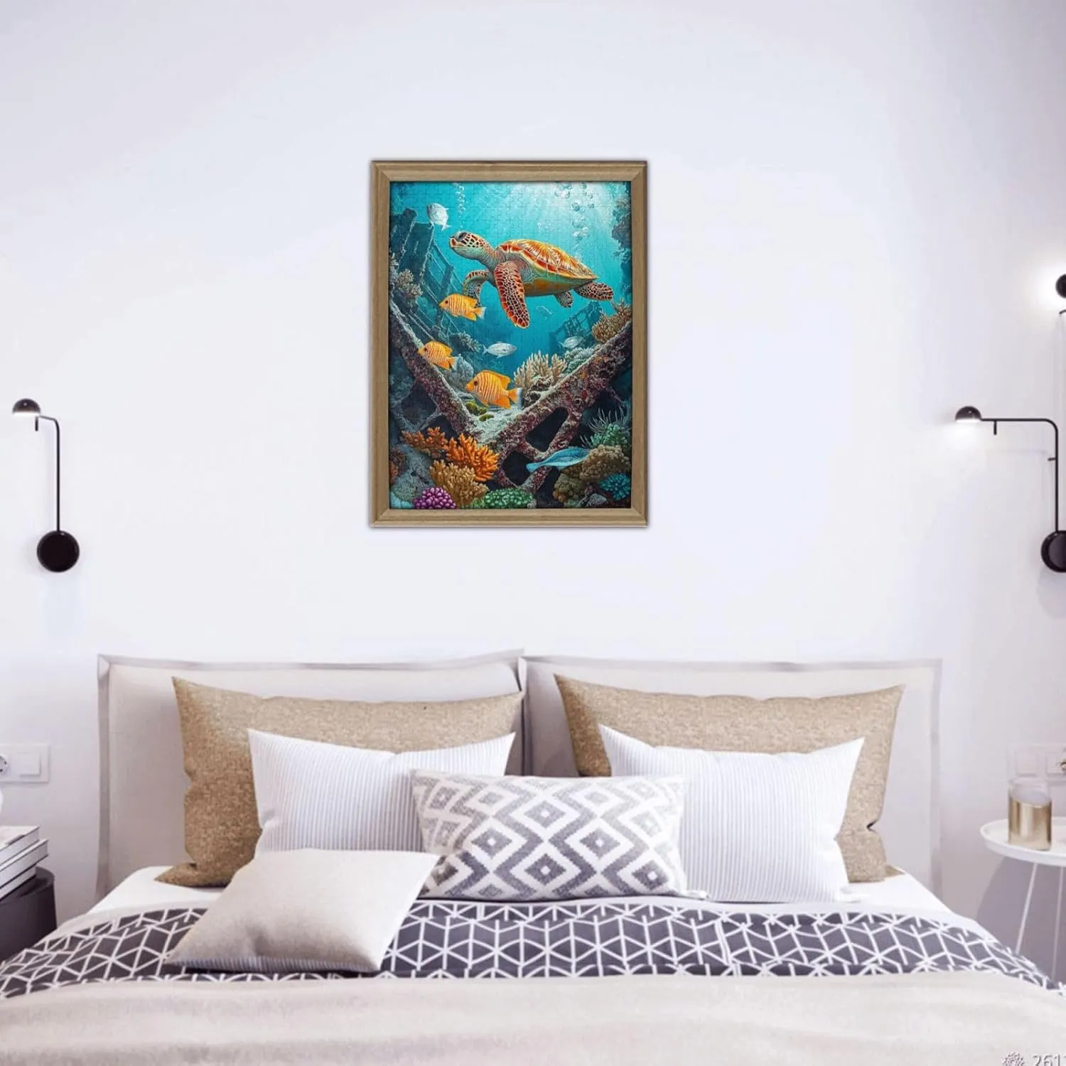 500 Pcs Adult Wood Puzzle,Sea Turtles in Aquatic Wonder, Bright Fish,Let Your Imagination Run Wild，Creative Play，Exercise Hands-On Skills，Holiday Party Gifts Artwork Wall Home Decor