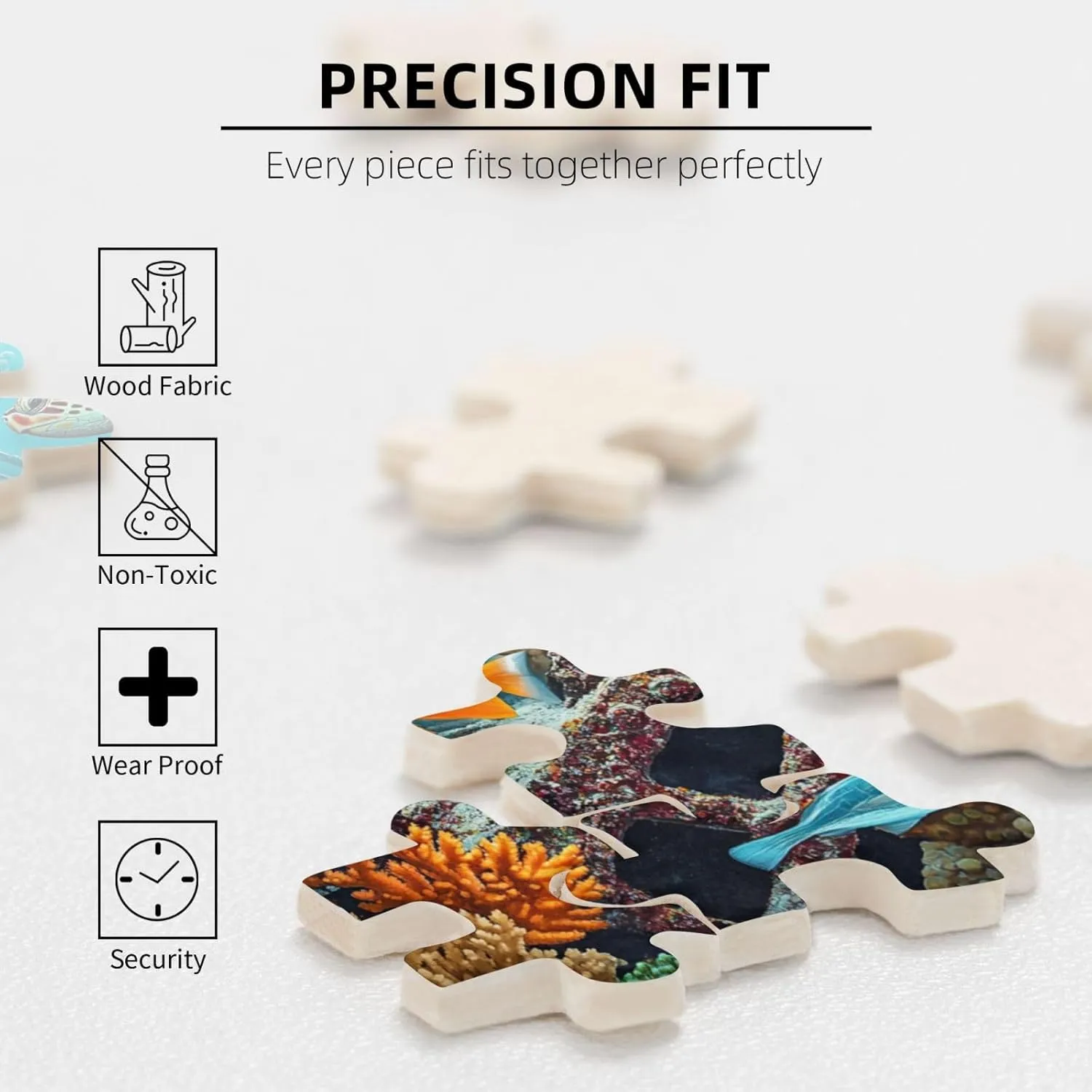 500 Pcs Adult Wood Puzzle,Sea Turtles in Aquatic Wonder, Bright Fish,Let Your Imagination Run Wild，Creative Play，Exercise Hands-On Skills，Holiday Party Gifts Artwork Wall Home Decor