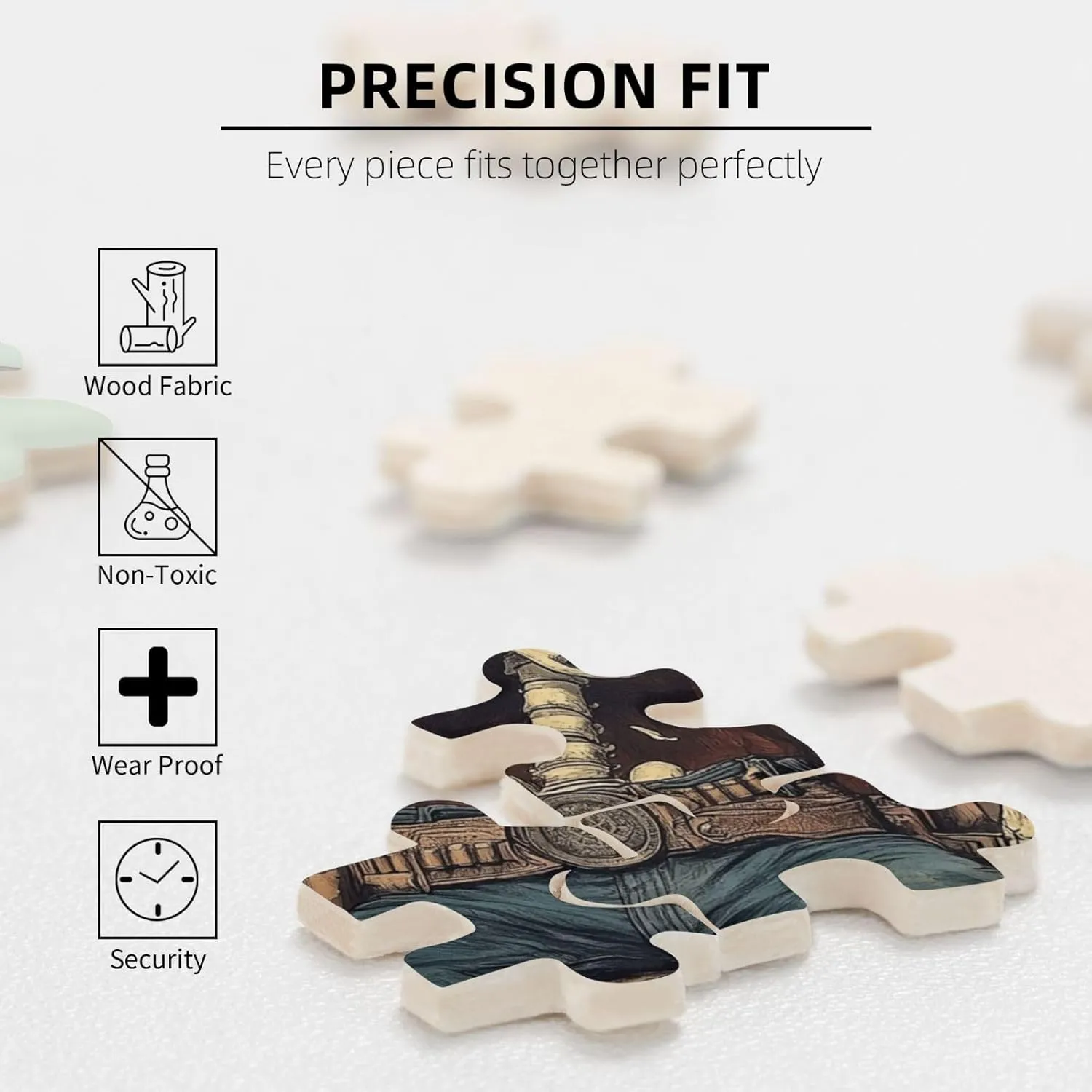 500 Piece Wooden Puzzle for Adults, Thirsty Skeleton Cowboy Beer in Desert,Brain Training Challenge, Stress Relief Activity,Dark Humor Western Artwork,Gifts for Family and Friends