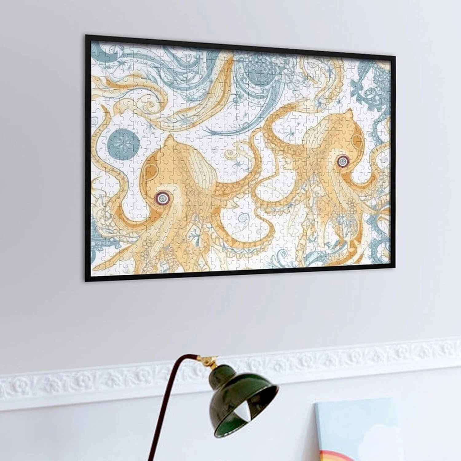 500 PCS Jigsaw Puzzle for Adults Personalized Picture Puzzle Light Yellow Fish Customized Wooden Puzzle for Family, Birthday, Wedding, Game Nights Gifts Animal Puzzle