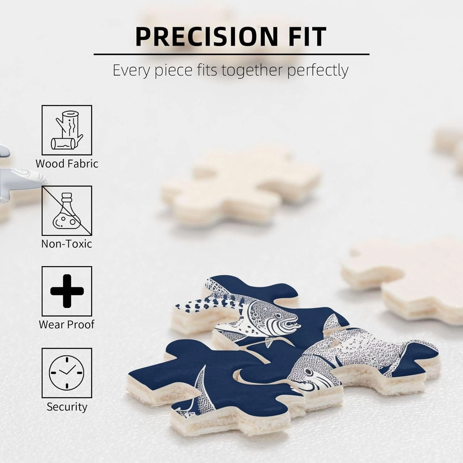 500 Piece Jigsaw Puzzle for Adults Challenging Puzzles for Game Nights Various Sea Fish Pattern Wooden Puzzle Personalized Custom Wood Puzzles for Family Picturepuzzle Finished Size 20.4"x15"