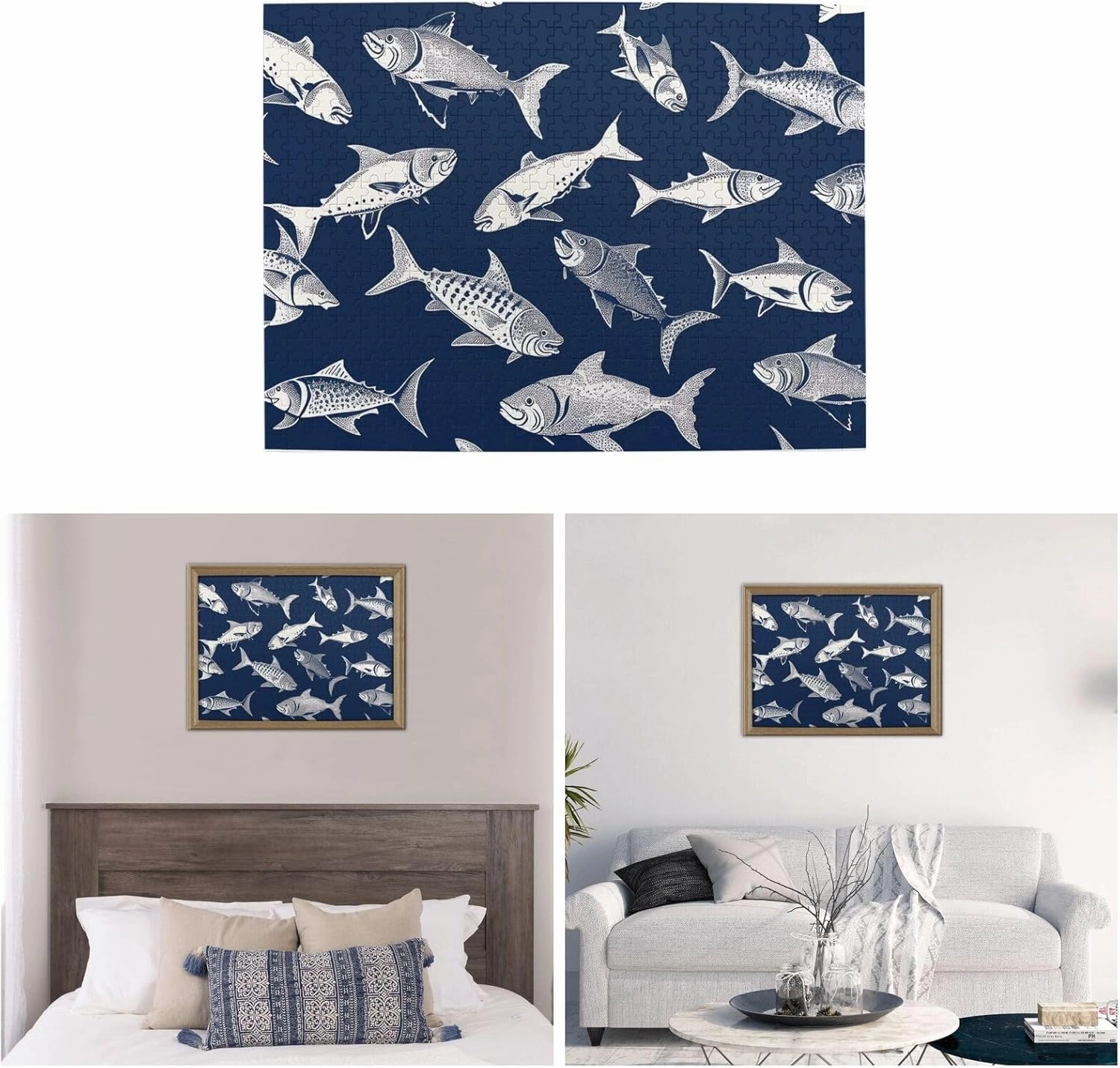 500 Piece Jigsaw Puzzle for Adults Challenging Puzzles for Game Nights Various Sea Fish Pattern Wooden Puzzle Personalized Custom Wood Puzzles for Family Picturepuzzle Finished Size 20.4"x15"