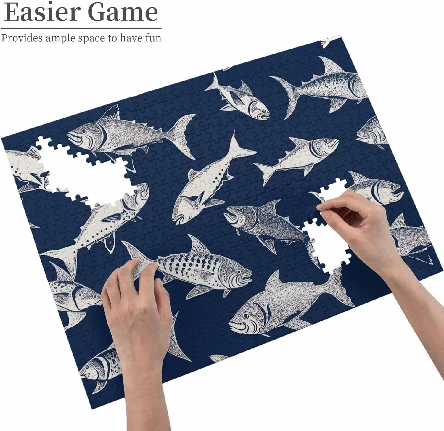 500 Piece Jigsaw Puzzle for Adults Challenging Puzzles for Game Nights Various Sea Fish Pattern Wooden Puzzle Personalized Custom Wood Puzzles for Family Picturepuzzle Finished Size 20.4"x15"
