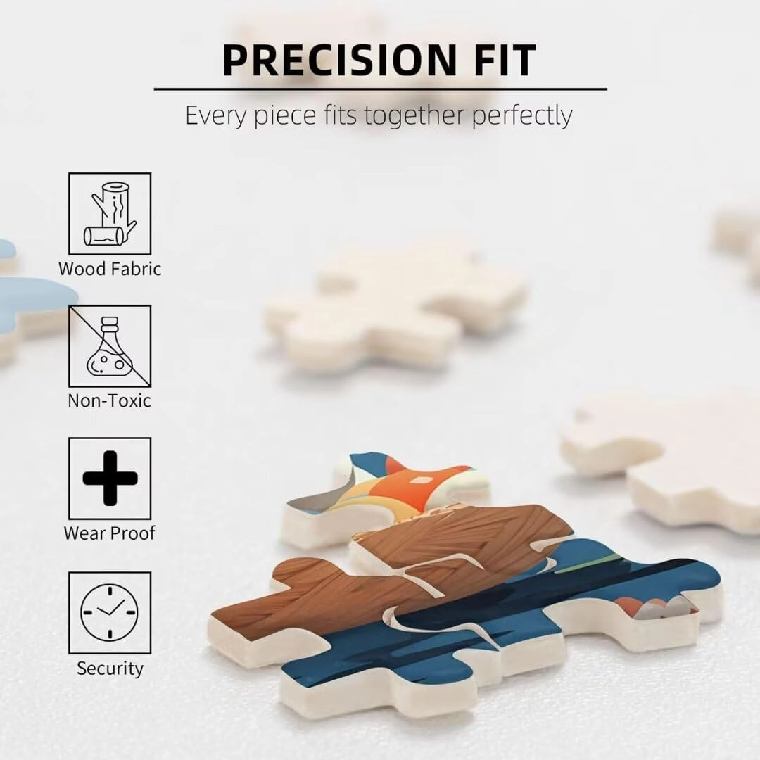 500 Piece Jigsaw Puzzle for Adults Fishing gnome Welcome Sign Challenging and Friendly Puzzle Game for Outdoorsy Home Decor Wall Decor Gift Family Game Night Fun