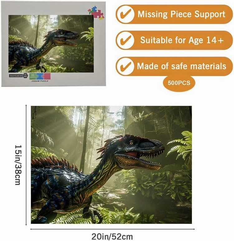 500 Piece Tabletop Puzzle Grassland Long-Necked Dragon Perfect Size for Small Spaces