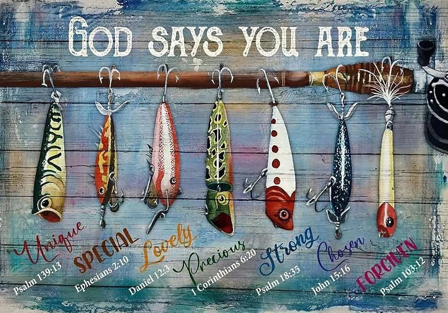 500 Pieces Puzzle for Adults - God Says You are - Fishing Bait - Wooden Jigsaw Puzzles Adults Educational Toy Teen Decompress IQ Challenge Game DIY Home Decor Kids Gifts.