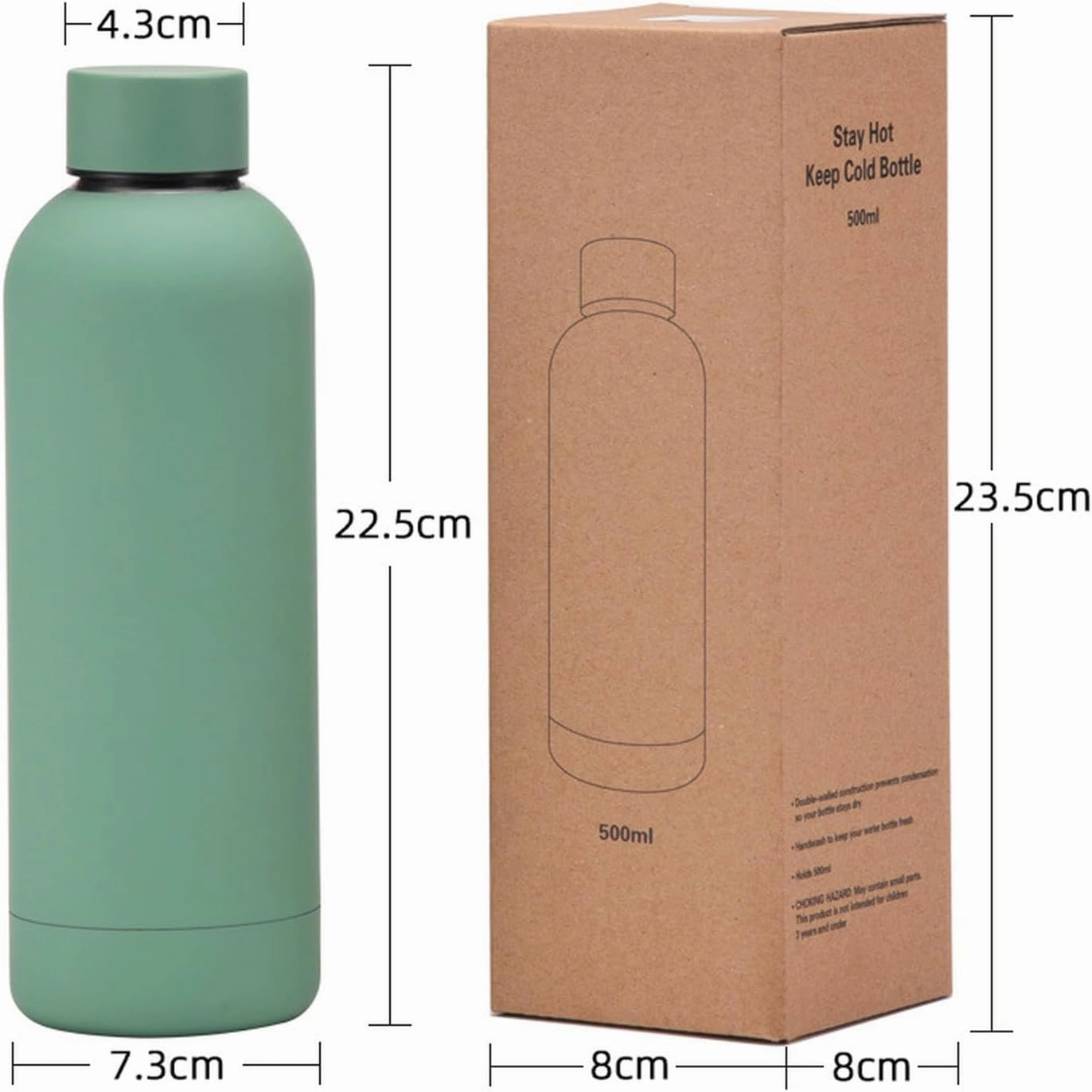 500ml/17oz American Small Mouth Double Layer Insulation Cup Outdoor Sports Multi Color Simple Water Cup-Daisy Purple