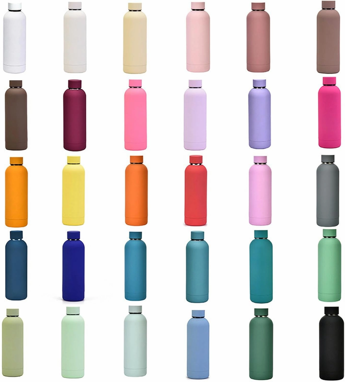 500ml/17oz American Small Mouth Double Layer Insulation Cup Outdoor Sports Multi Color Simple Water Cup-Daisy Purple