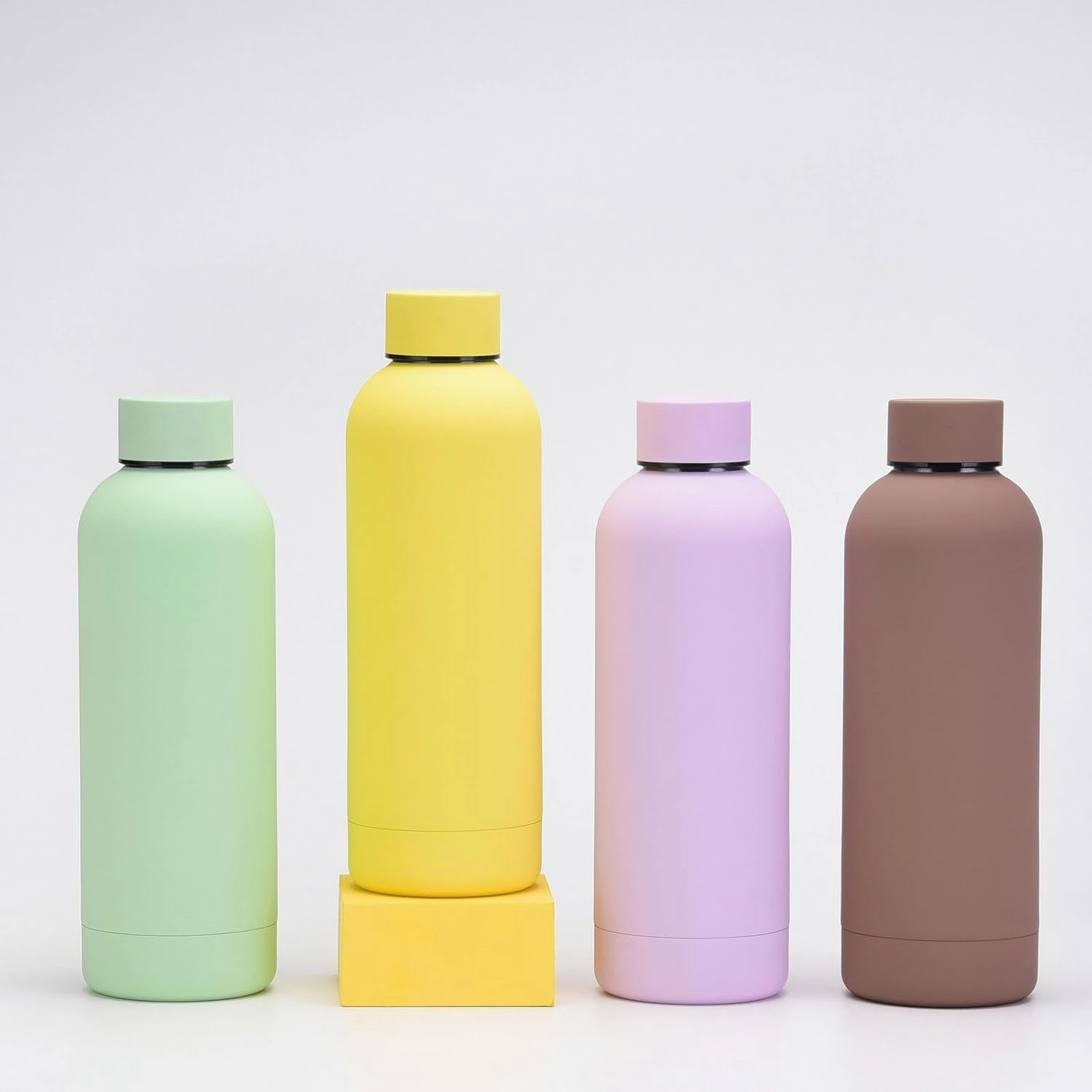 500ml/17oz American Small Mouth Double Layer Insulation Cup Outdoor Sports Multi Color Simple Water Cup-Daisy Purple