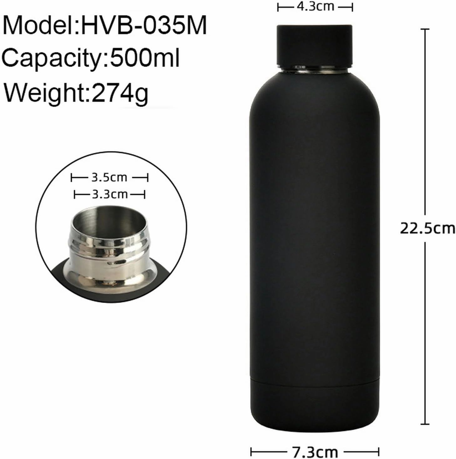 500ml/17oz American Small Mouth Double Layer Insulation Cup Outdoor Sports Multi Color Simple Water Cup-Daisy Purple