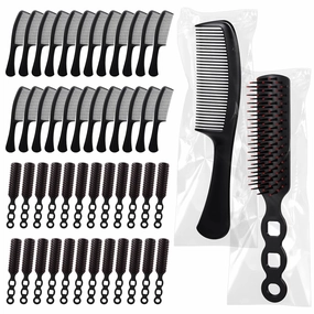 50 Pcs Hair Brushes and Combs Set for Homeless Individually Wrapped Bulk Hair Brush and Comb Set for Women Hotel Homeless Charity
