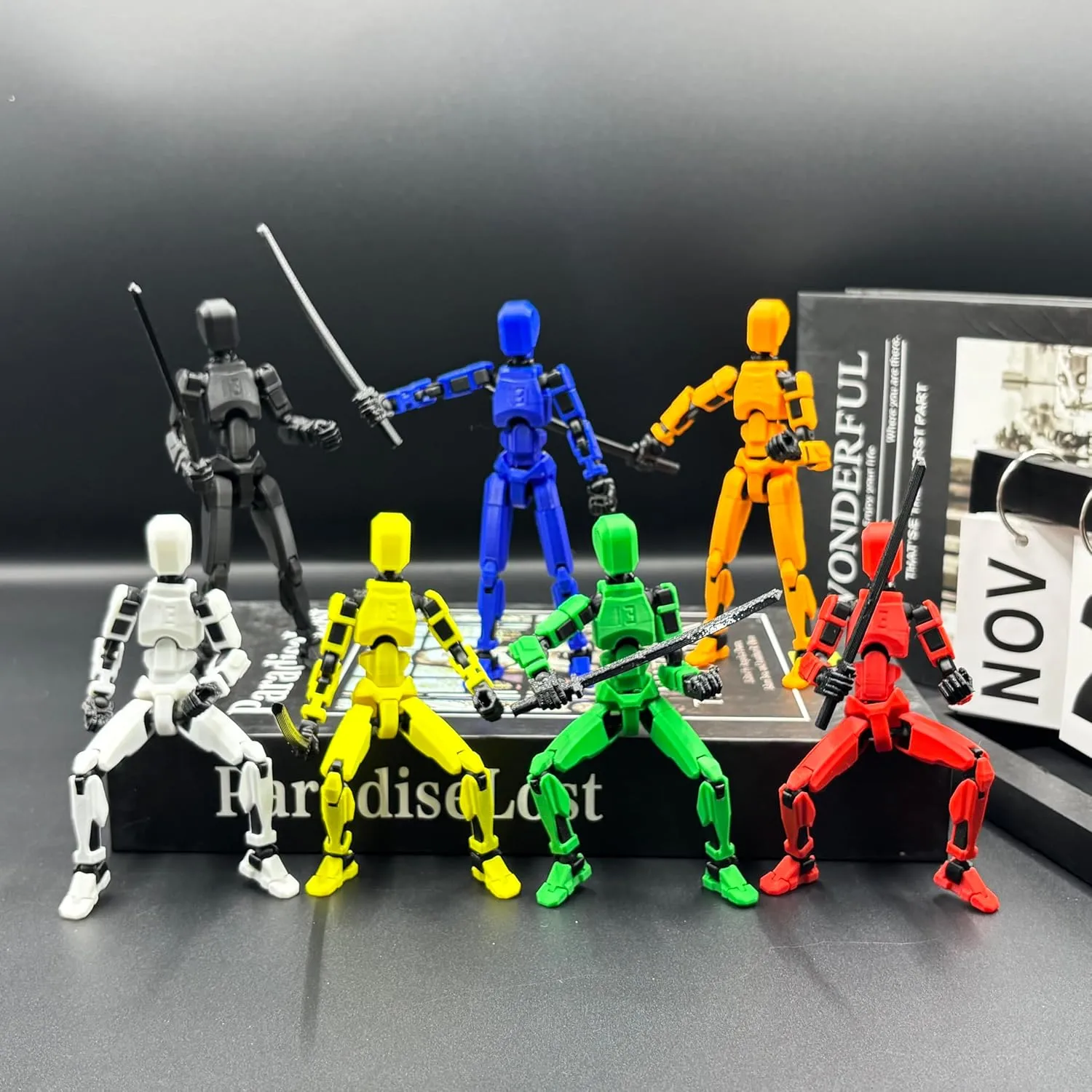 5PCS Assembly Completed T13 Action Figure 3D Printed Multi-Jointed Movable,Lucky 13 Action Figures,Multi-Articular Action Figures,Desktop Decorations,Creative Gifts (5 Colors)