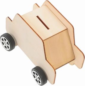 5pcs Wooden Car Piggy Bank Unfinished Money Saving Box for Boy Girl Creative Craft Toy Space-Saving Decorative Money Container for Home Office