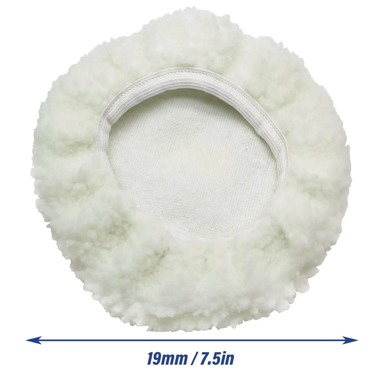 6 PCS Car Polishing Bonnet Buffing Pad Lamb Fleece Buffing Pad Cover for 7" - 8" Car Polisher, White