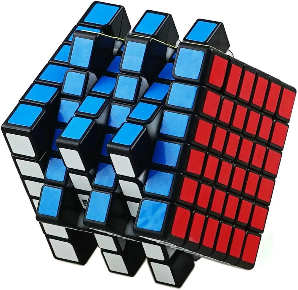 6x6 Speed Cube Qiyi 6 by 6 Big Speed Cube 6x6x6 Cube Puzzle Game Toy Black for Children and Adults
