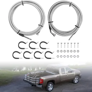 819-875 Fuel Line Quick Fix Kit, Flexible Stainless Steel Braided Fuel Line Compatible with 2004-2007 Chevy Chevrolet Silverado 1500, GMC Sierra 1500 4.8L 5.3L 6.0L V8 15946187, QFF0004SS