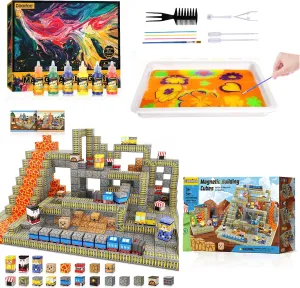 85 PCS Magnetic Blocks - Build Mine Magnet World Mine Train Track Set, Magnetic Building Blocks Toddler Toys STEM Sensory Outdoor Toys for 3  Year Old Boys & Girls, Kids Toys for Ages 4-6 6-8 5-7