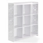85 CM Freestanding Waterproof Storage Racks Bookcase Display Shelves Organizer Cabinet for Living Room Bedroom Office White