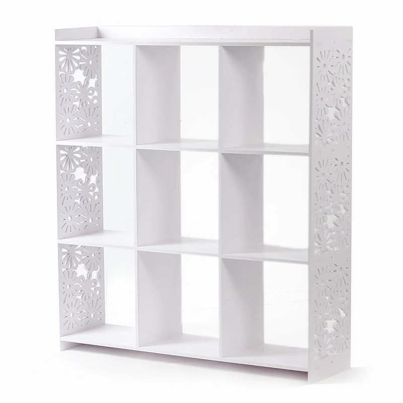 85 CM Freestanding Waterproof Storage Racks Bookcase Display Shelves Organizer Cabinet for Living Room Bedroom Office White