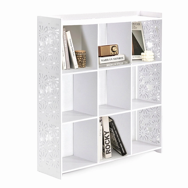 85 CM Freestanding Waterproof Storage Racks Bookcase Display Shelves Organizer Cabinet for Living Room Bedroom Office White