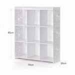 85 CM Freestanding Waterproof Storage Racks Bookcase Display Shelves Organizer Cabinet for Living Room Bedroom Office White