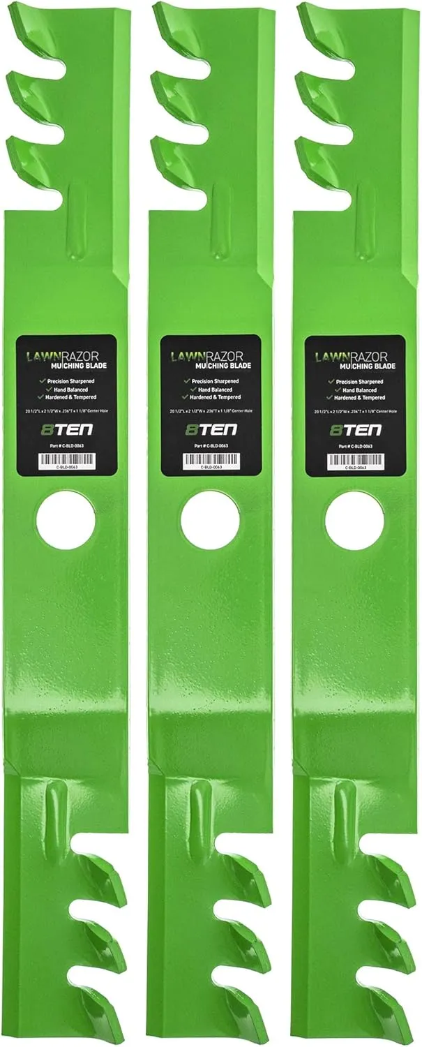 8TEN LawnRAZOR Mower Blade Set for Kubota B1550 70000-00602 70000-25001 76539-34330 K5651-34340 (Toothed)