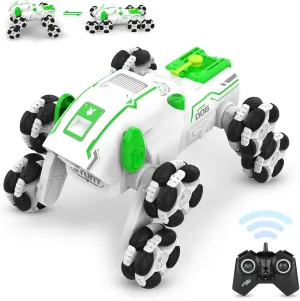 8WD Stunt RC Car, 2.4Ghz Remote Control Cars, 360°Rotation Racing Drift RC Car with Spray and Cool LED Lights, 2 Batteries 60 Min,Christmas New Year Birthday Gifts for Boys Girls Kids Age 6 