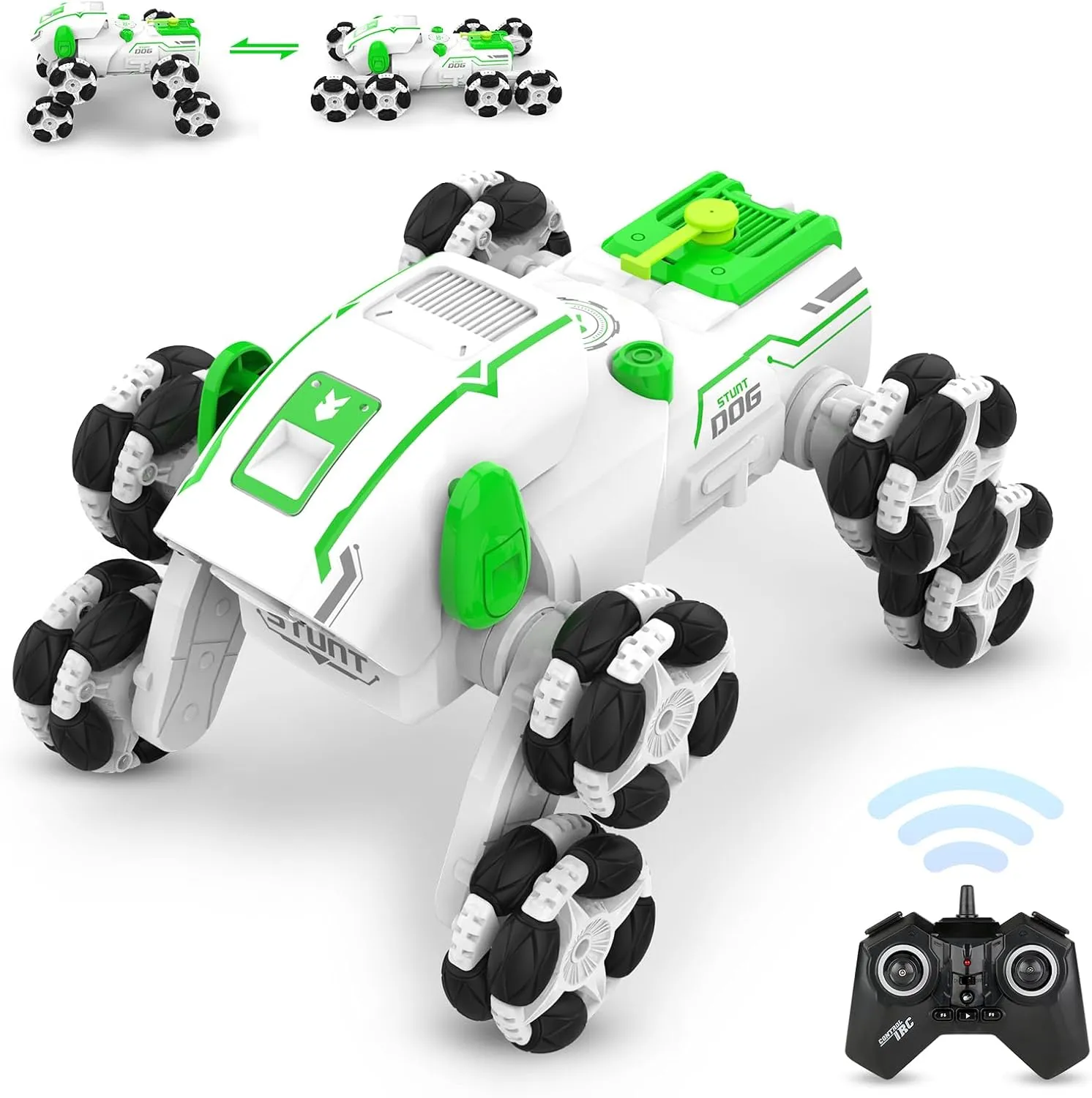 8WD Stunt RC Car, 2.4Ghz Remote Control Cars, 360°Rotation Racing Drift RC Car with Spray and Cool LED Lights, 2 Batteries 60 Min,Christmas New Year Birthday Gifts for Boys Girls Kids Age 6 