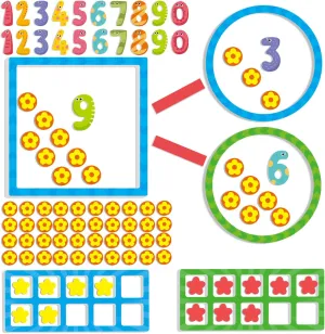 97 PCS Magnetic Numbers for Whiteboard, Math Manipulatives Kindergarten 1st Grade, Math Games for Kids, Magnetic Number Line, Math Counters & Ten Frames Set, Elementary Classroom Must Haves