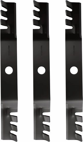 (3) Toothed Mulching Mower Blade for Lesco 051432 Kubota 70000-00602 70000-25001 76539-34330 K5651-34340 B1550D B1550HST-D B1750D B1550 B1750 F2560E F3060 G1900 with 60" Mower Decks, Black