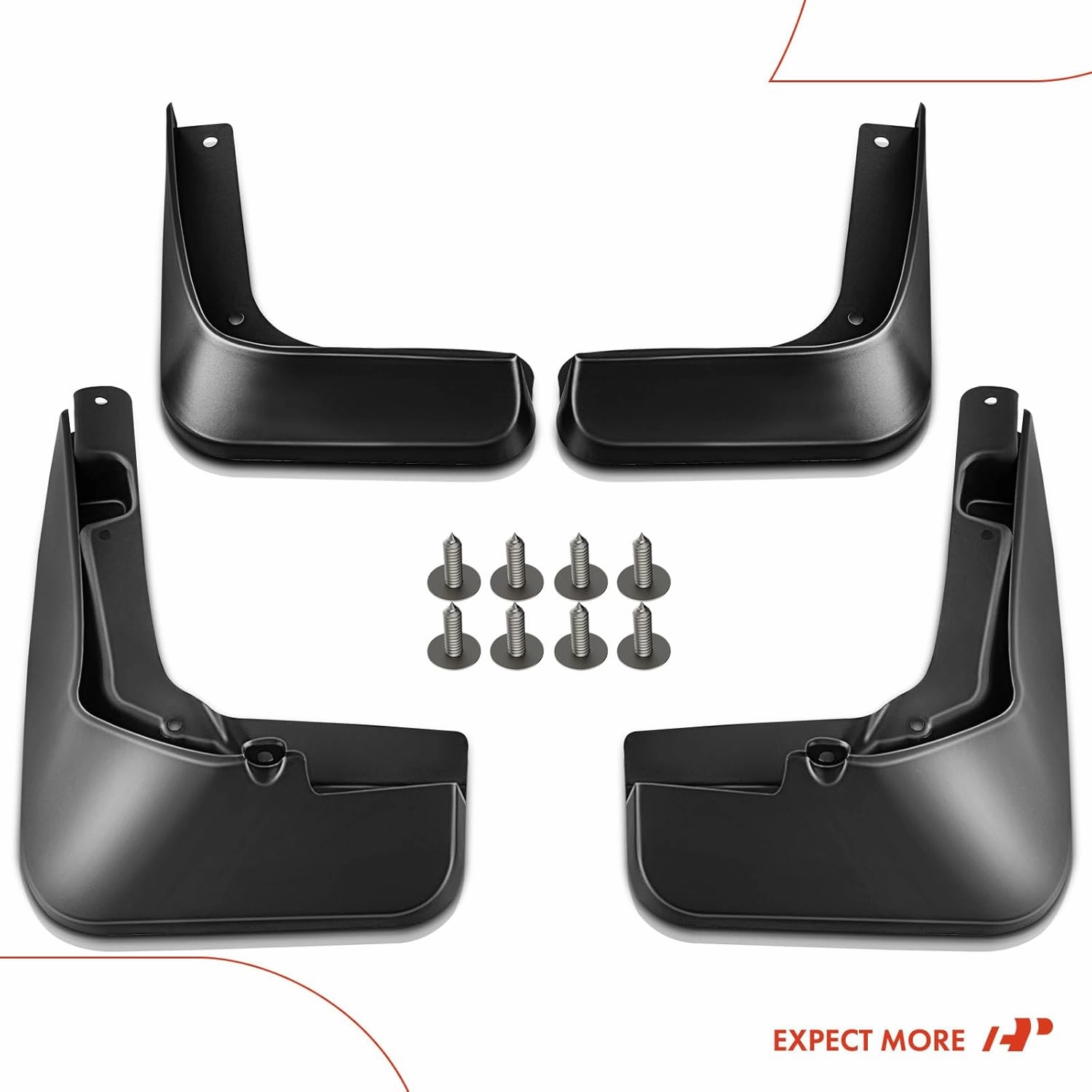 A-Premium Set of 4PCS Mud Flaps Splash Guards Mudguards Mudflaps with Hardware Kits Accessory Compatible with Ford Fusion, 2013-2018, Sedan, Black Color, Front LH RH and Rear LH RH