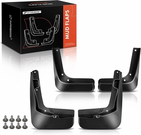 A-Premium Set of 4PCS Mud Flaps Splash Guards Mudguards Mudflaps with Hardware Kits Accessory Compatible with Ford Fusion, 2013-2018, Sedan, Black Color, Front LH RH and Rear LH RH