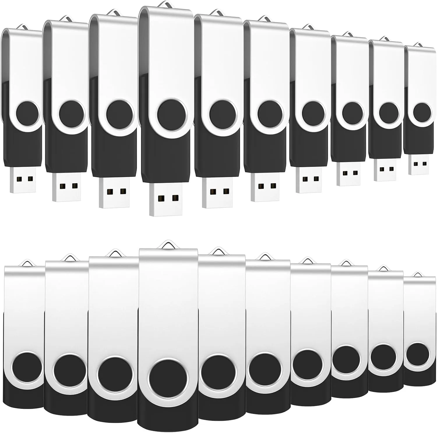 ABLAZE 2GB USB Flash Drive 50 Pack, USB 2.0 Thumb Drives Bulk Memory Sticks Pendrives 50PCS (Black)