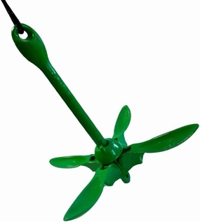 Accessories Boat Green Galvanized Folding Anchor with Storage Bag Buoy Kit Portable Complete Grapnel Anchor System Marine Replace(Anchor and Rope)