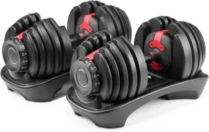 Adjustable Dumbbell Set 5-in-1 (52.5 lbs x 2) | Anti-Slip Handle Free Weights Dumbbell set for Men & Women | Ideal for Full-Body Home Gym Workouts | Sturdy & Durable | Comes with Fitted Storage Trays