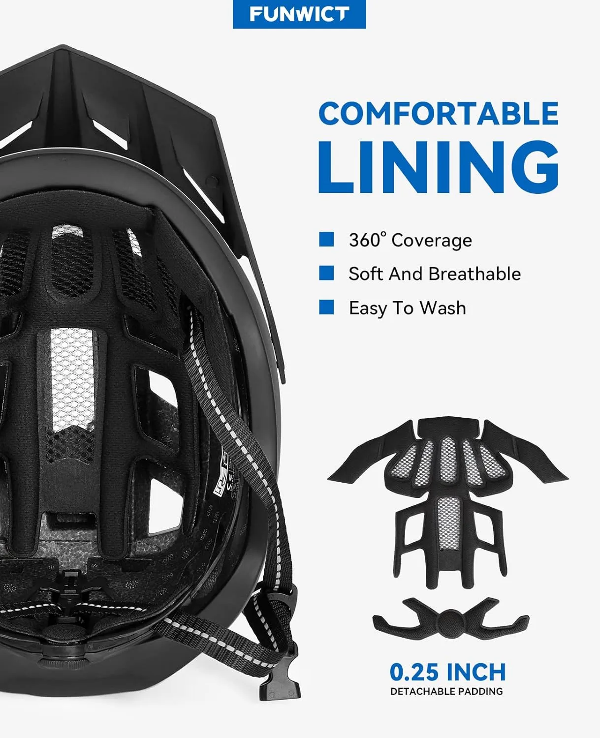 Adult Bike Helmet with Visor and Goggles for Men Women Mountain Road Bicycle Helmet Rechargeable Rear Light Cycling Helmet