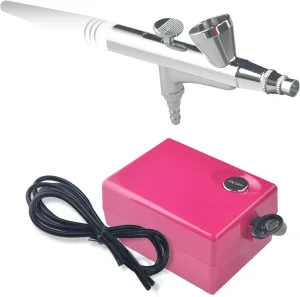 Airbrush Makeup System kit with Mini Compressor Beauty Face Paint Kit 0.4mm Needle and Nozzle Nail Body Paint Set Cosmetic 3 Level Pressure Adjustable