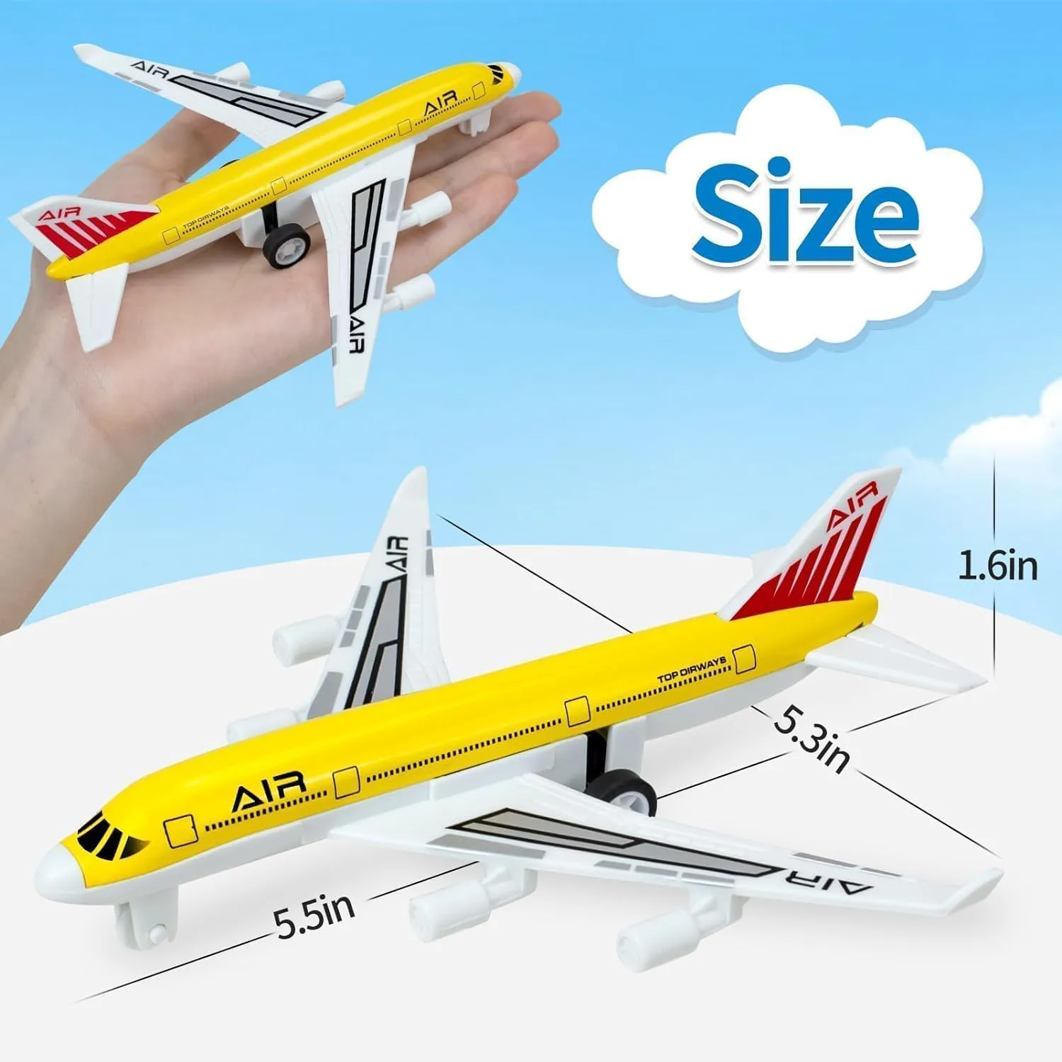 Airplane Toys, Metal Plane Pull Back Airplane Toys for 3 4 5 6 7 Years Old Boys Girls, Die Cast Aircraft Plane Models, Kids' Play Vehicles Aeroplane Airplanes for Kids Birthday Gift