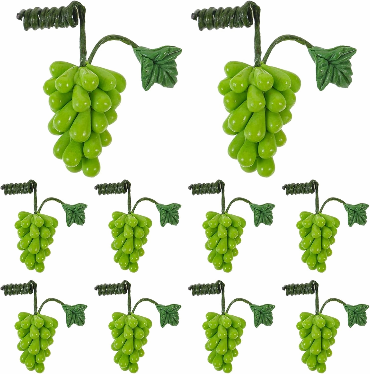 Alasum 10pcs Realistic Miniature Fruit Models, Light Green Resin Grape Bunches, Tiny Grape Props for Dollhouse Decor, Kitchen, Living Room, Handcrafted, 0.90 * 0.39 * 0.39inch